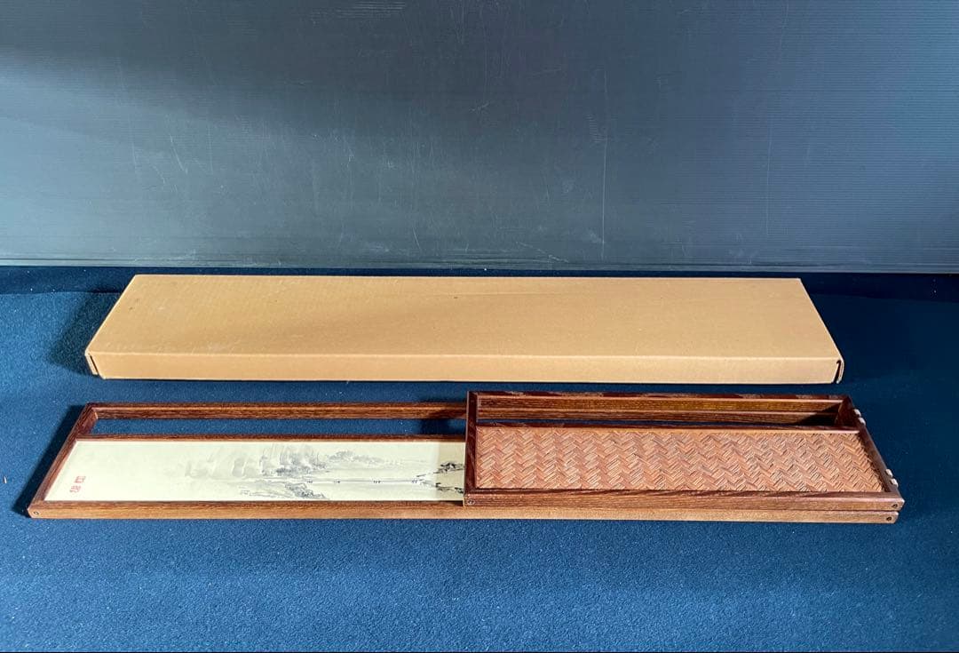 特価❣️【美品】「祖」 網代 楼閣山水 両面使い 立礼 点茶盤 風炉先屏風 （B）