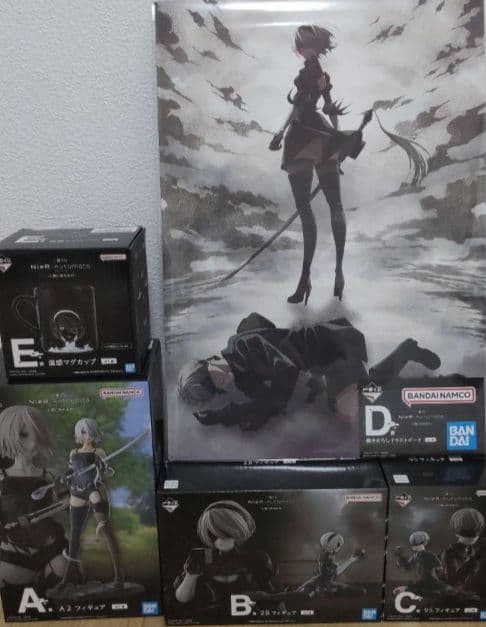 一番くじ　ニーアオートマタ　A〜E賞セット I賞×9個下位賞オマケ付き。