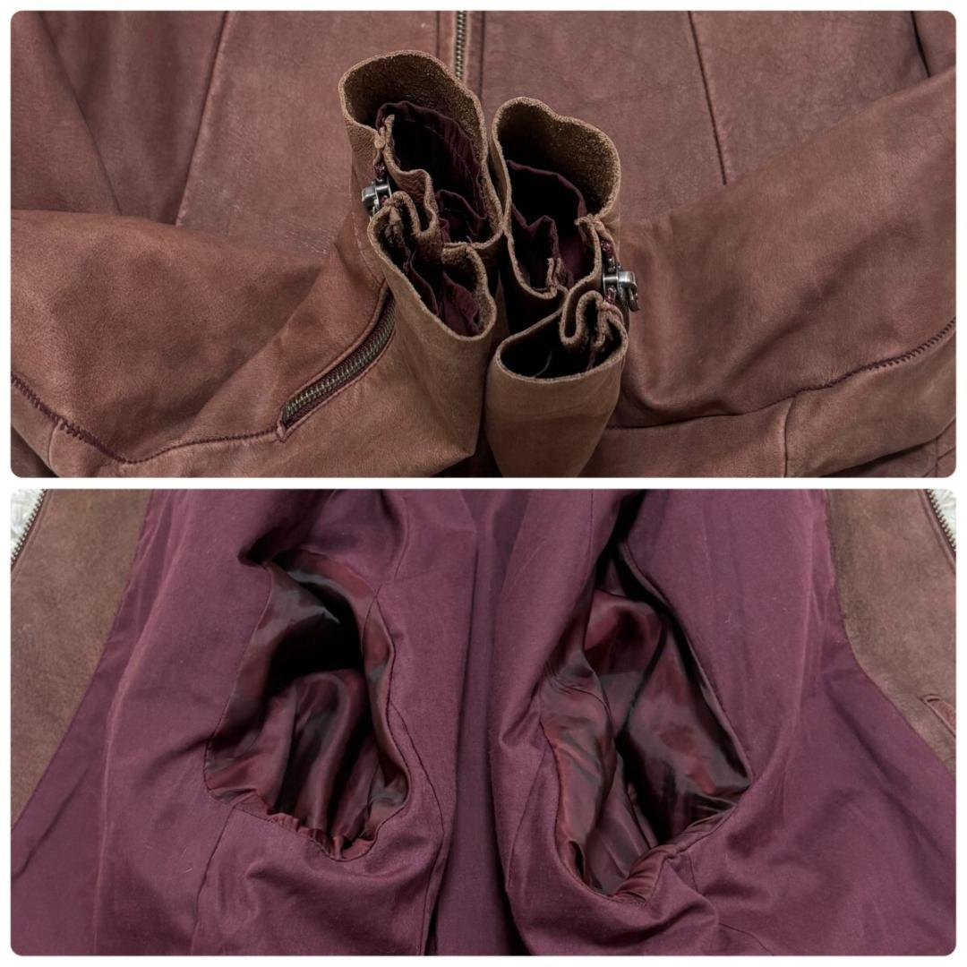 美品 L トルネードマート ノーカラー レザー シングルライダースジャケット