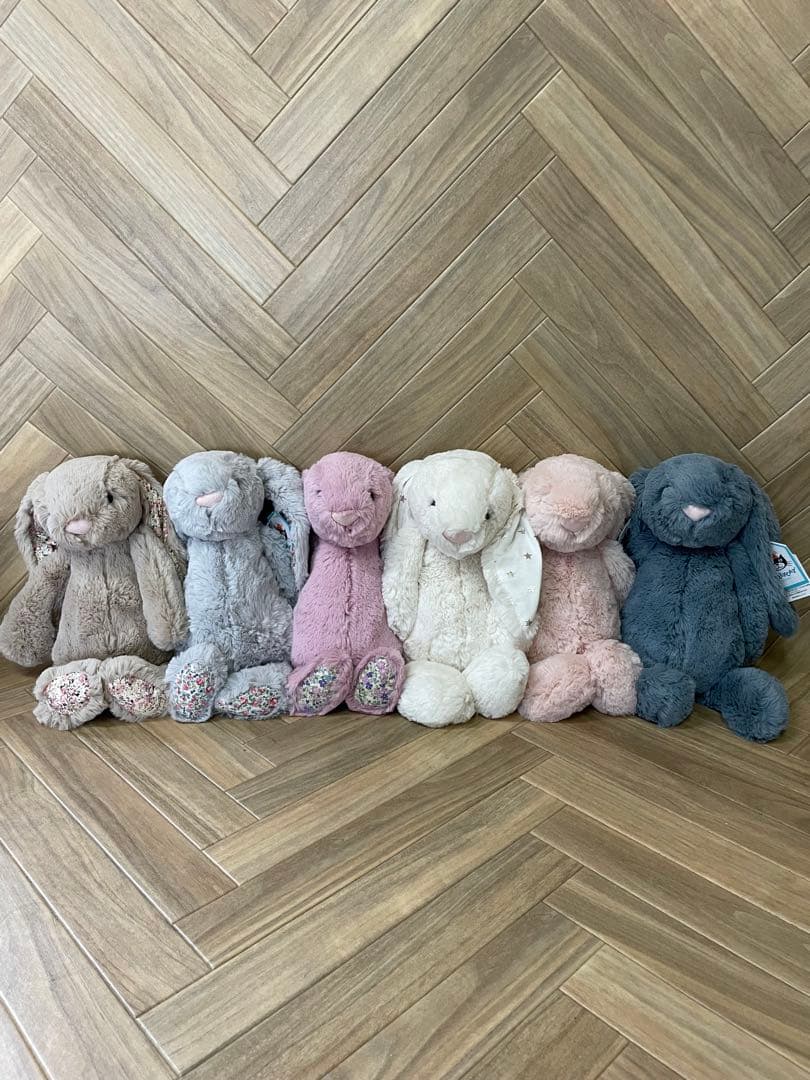   うさぎ　ぬいぐるみ　花柄×3 ノーマル×3