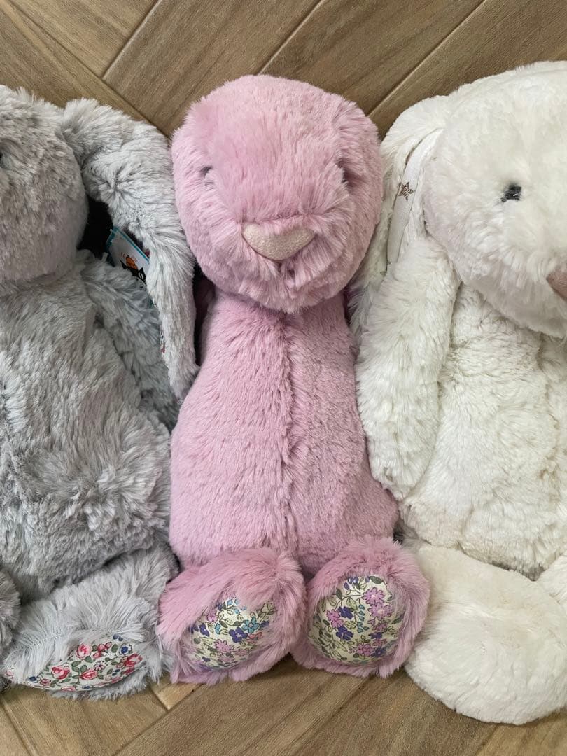   うさぎ　ぬいぐるみ　花柄×3 ノーマル×3