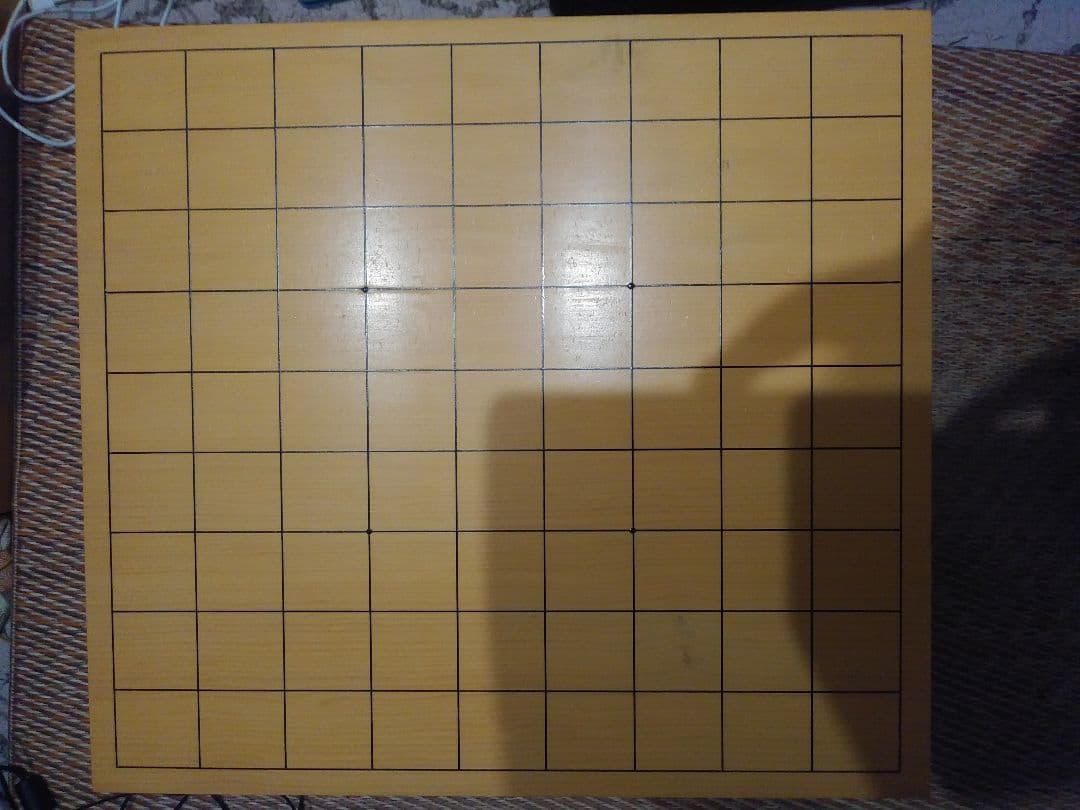 本カヤ4.5寸将棋盤、盤覆、覆布、4本足駒台付き