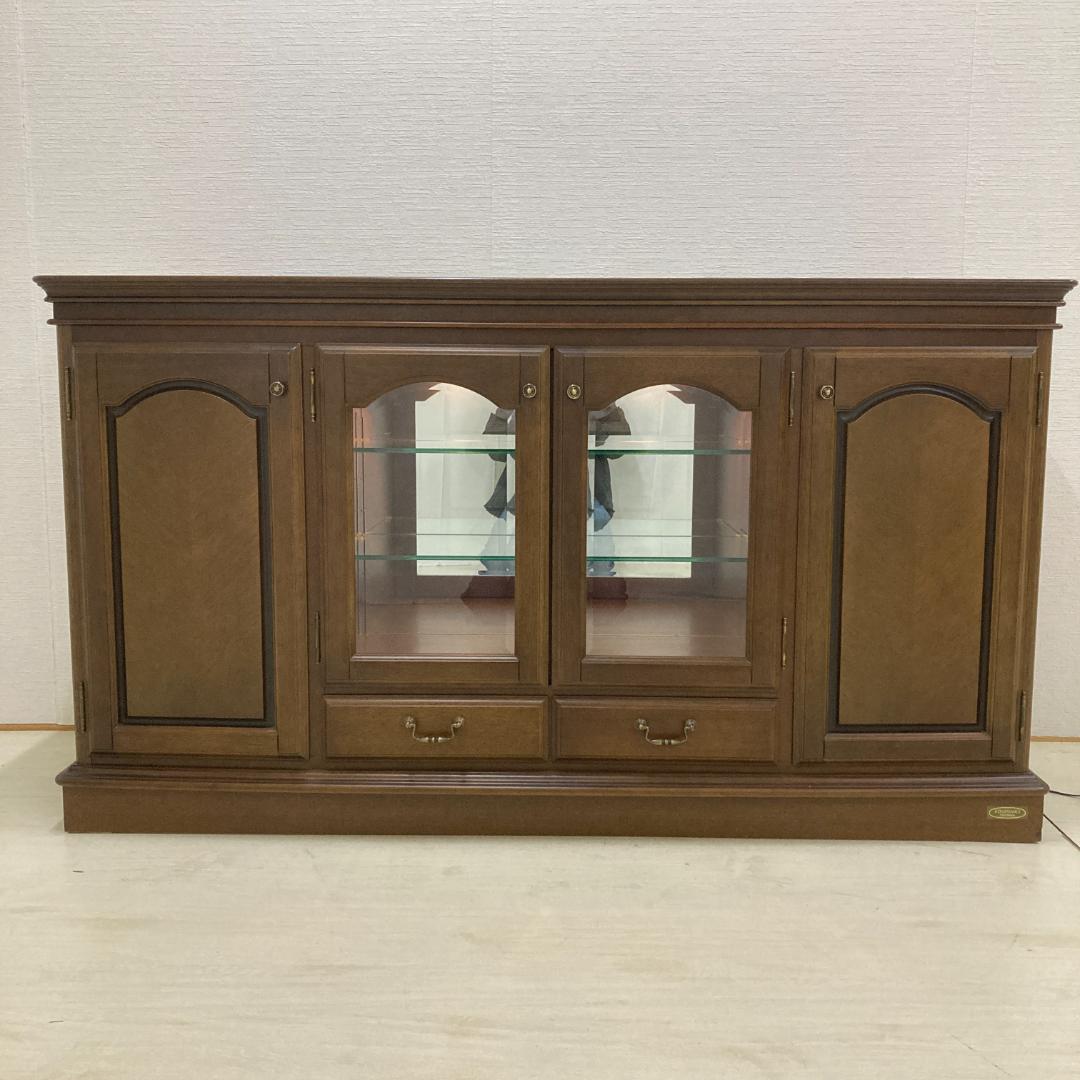 【マルニ】照明付き　サイドボード　キャビネット　飾り棚　リビングボード