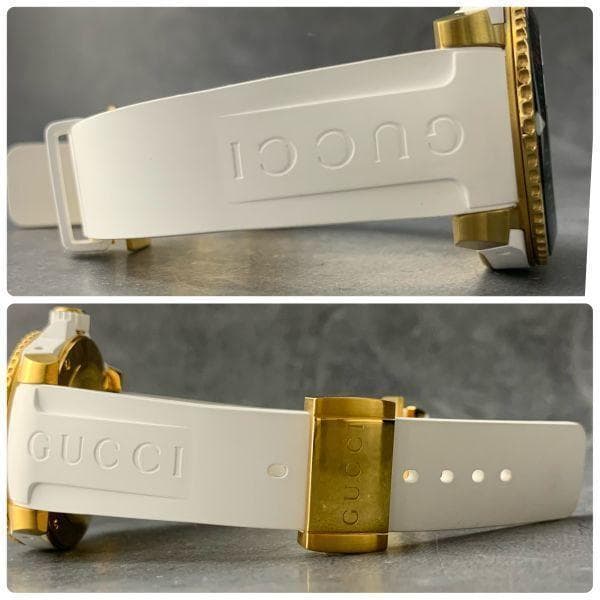 保証書付き グッチ/GUCCI ダイブ 猫 メンズ腕時計 デイト スイス ラバー