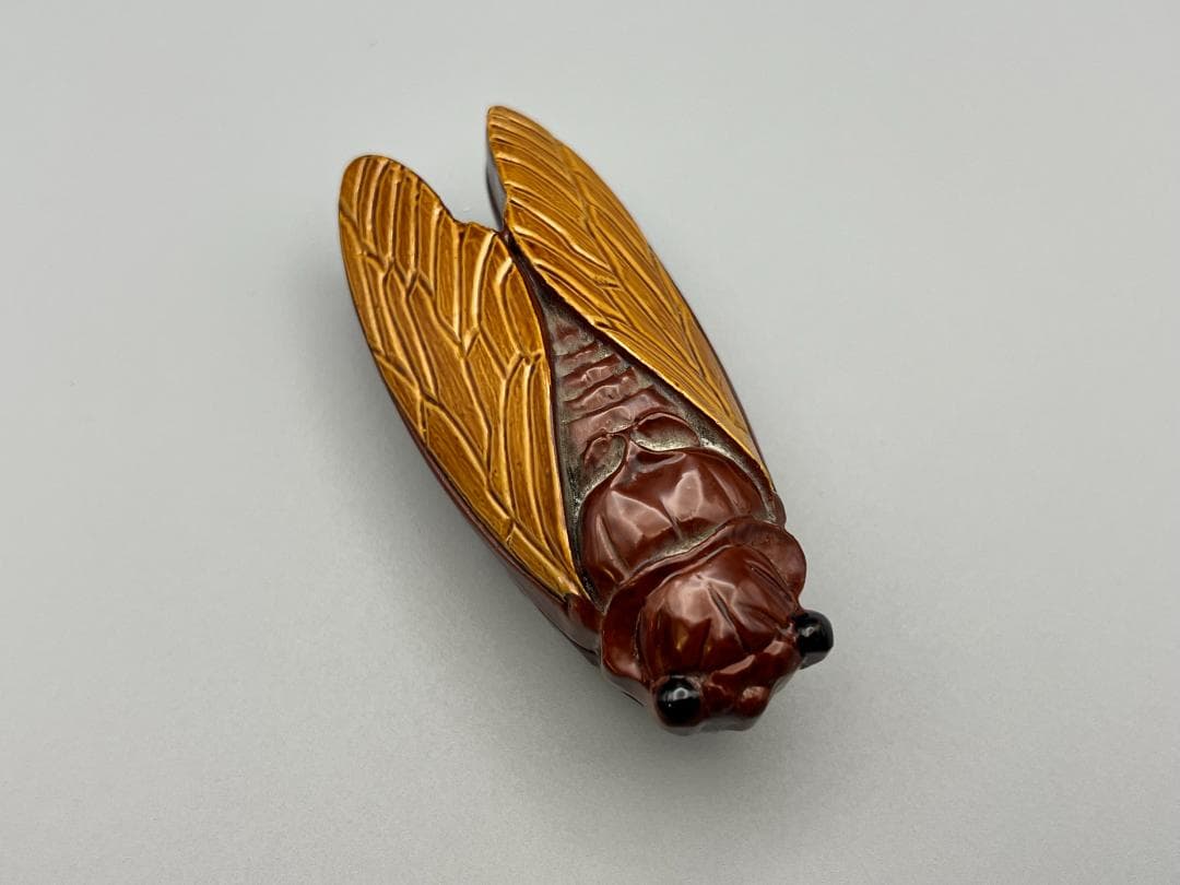 【海】香合　蝉　般若勉作　（号　雲舟）茶器　茶道具　共箱付　新品未使用