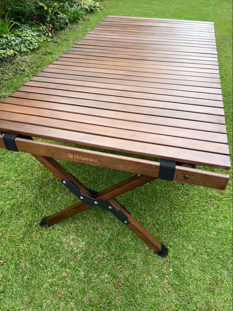 Hilander 折りたたみ木製テーブル ブラウン