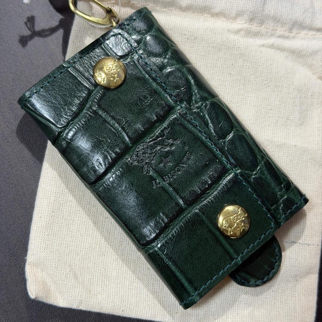 【新品未使用】イルビゾンテ キーケース グリーン クロコ柄