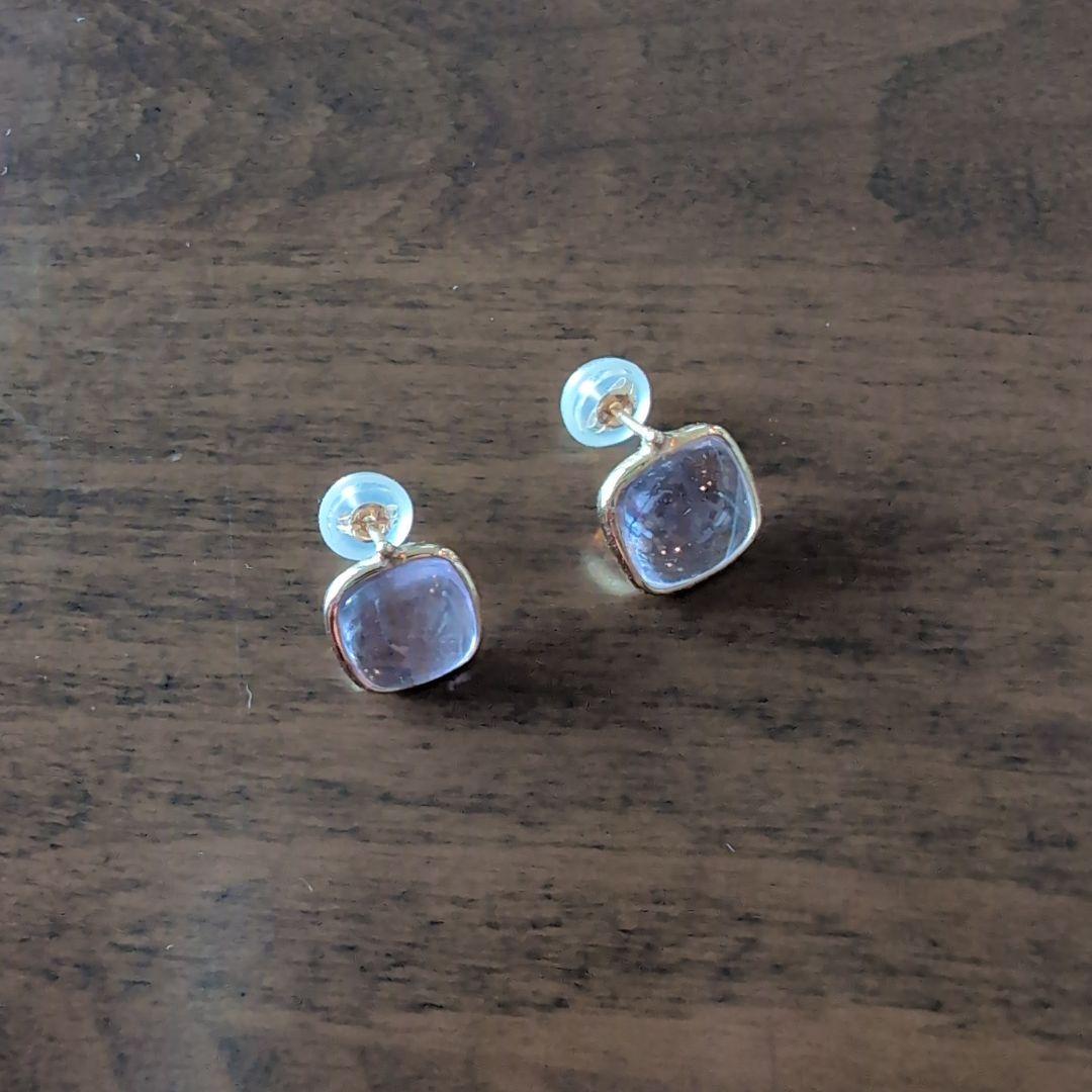 cuicui アメジスト　カラーストーンカボション　ピアス