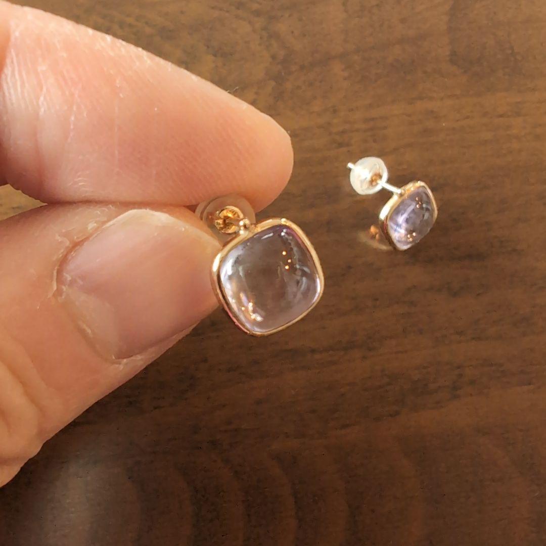 cuicui アメジスト　カラーストーンカボション　ピアス