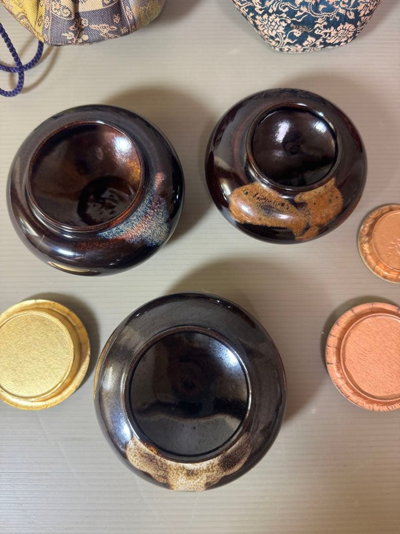 2760 茶道具　茶入　3客　仕服付