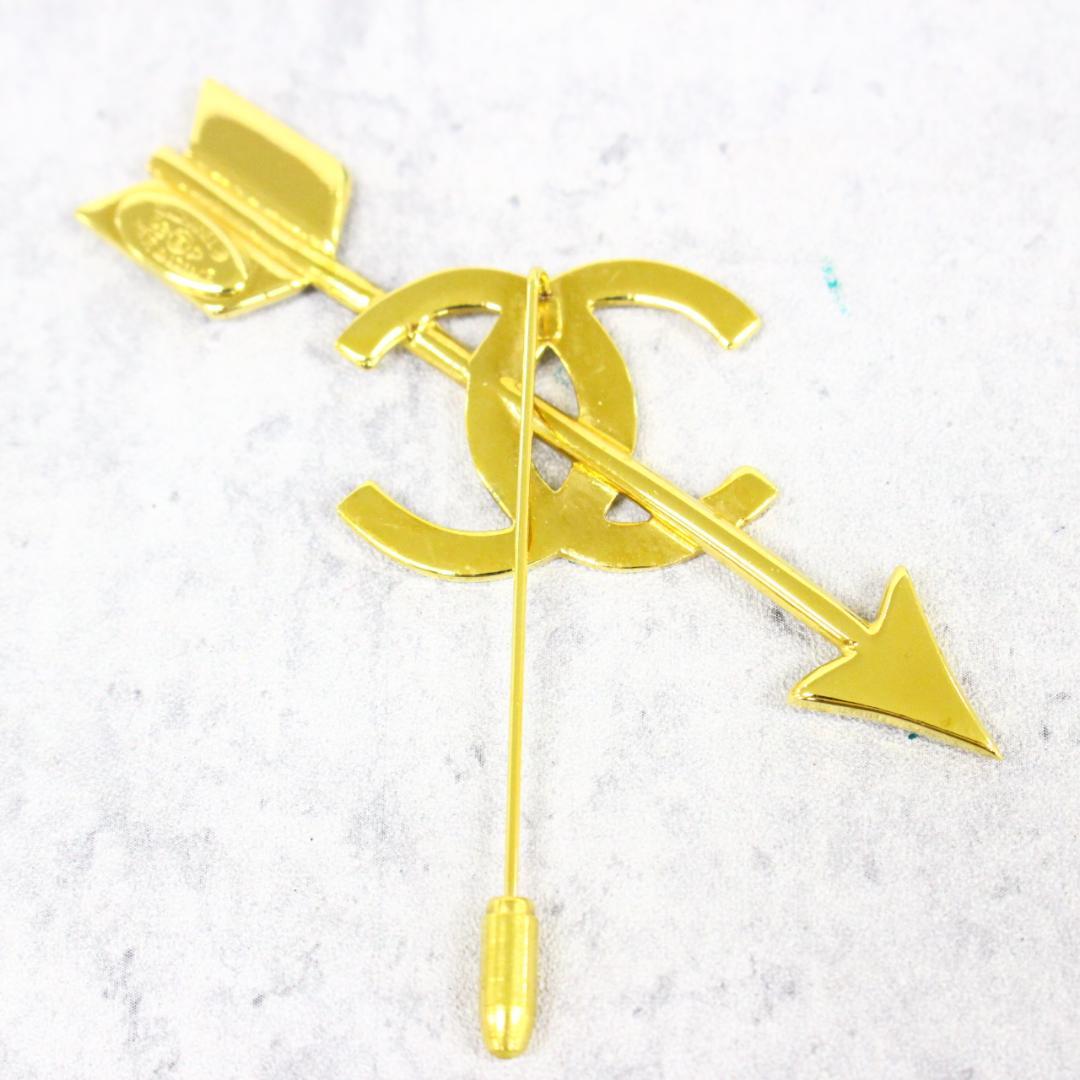 ◇CHANEL シャネル ココマーク アローブローチ ゴールド