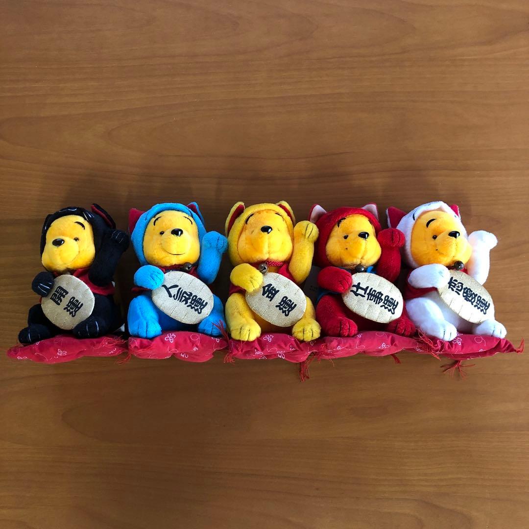 ぬいぐるみ　くまのプーさん（招き猫）【５個セット】