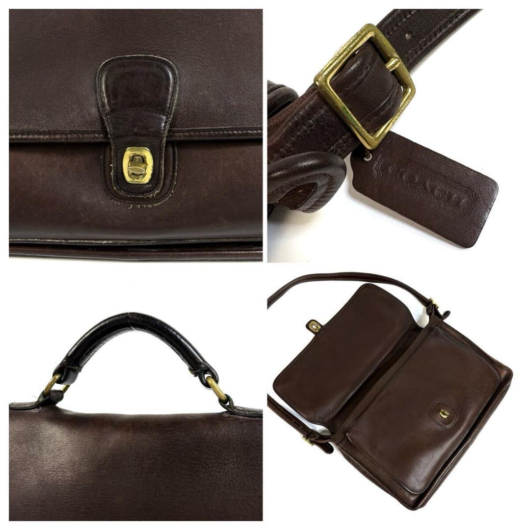 【美品】オールド コーチ レザーブリーフケース ターンロック ブラウン USA製