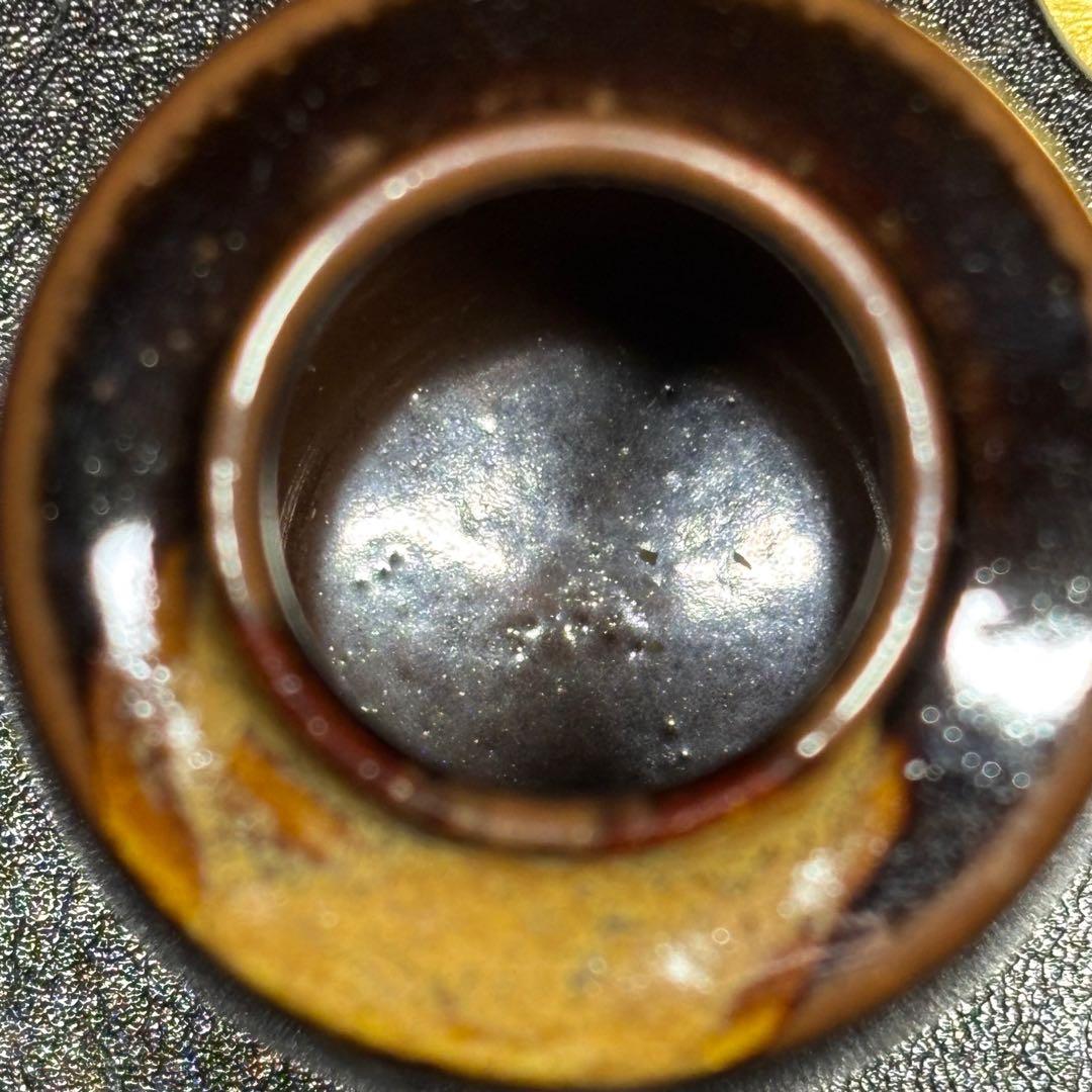 ★ 茶道具！膳所焼 陽炎園 肩衝茶入！久田宗也(尋牛斎)書付！共箱/仕覆付！★