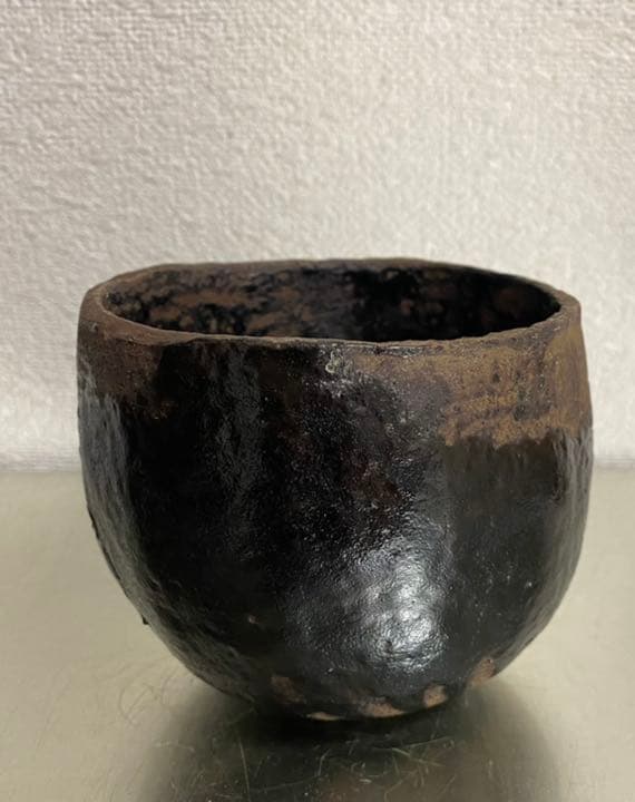 柳下秀器　黒茶碗　抹茶碗　茶道　銀座松屋個展にて購入