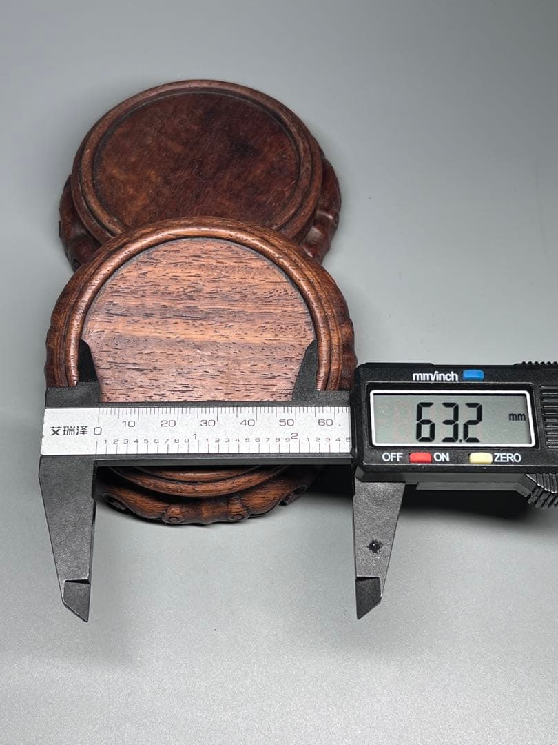 古美術　唐木　花台一対　飾り台　巻雲紋　華道具　盆栽台　置物　香炉台　木製