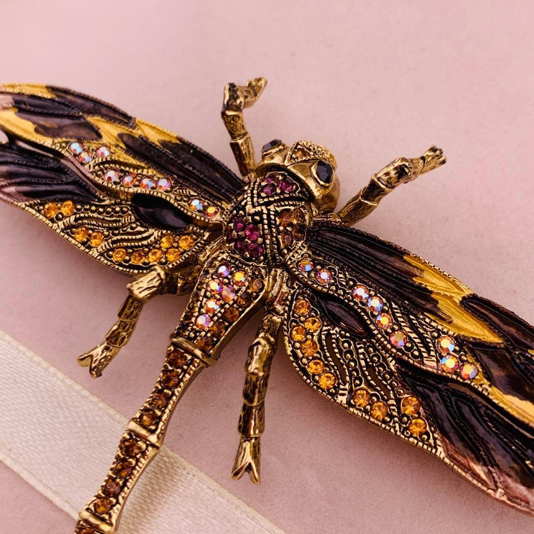 JANUS ビンテージトンボのブローチ　動く尾を持つ