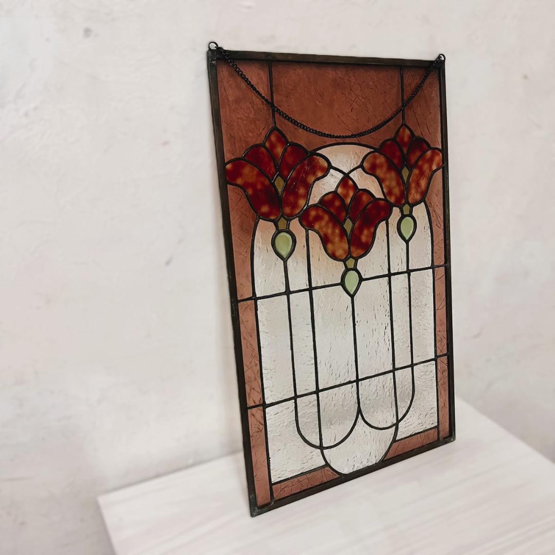 ステンドグラス　アンティーク　パネル　サンキャッチャー