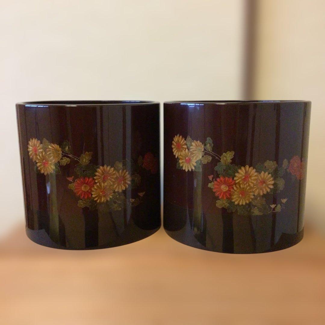 アンティーク　輪島塗り　手あぶり　2個セット　木箱付き　落とし付き