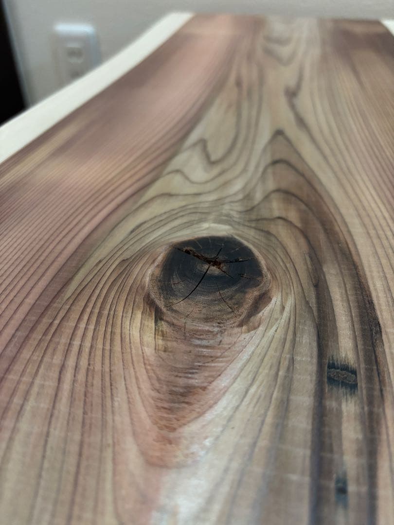 一枚板 無垢材 杉板 折りたたみ ローテーブル サイドテーブル　紀州杉　節あり