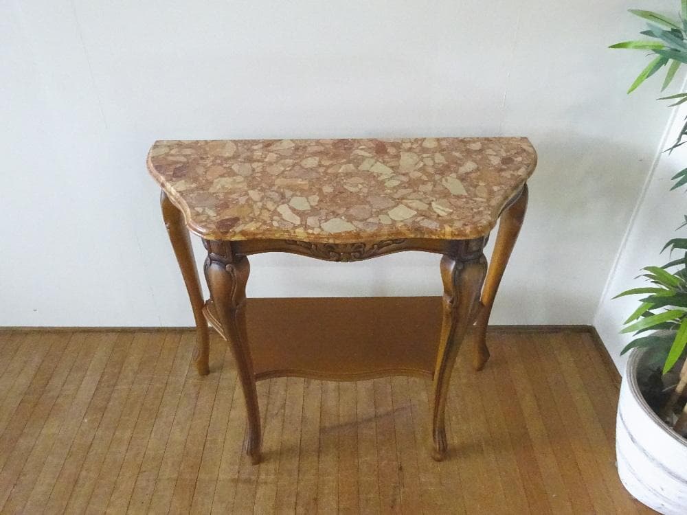 Tinajo　コンソールテーブル　花台　電話台　大理石天板　高級　美品　①