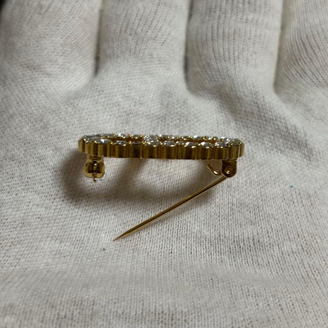 ［美品］現行　ディオール　CLAIR D LUNE ラインストーン　ブローチ