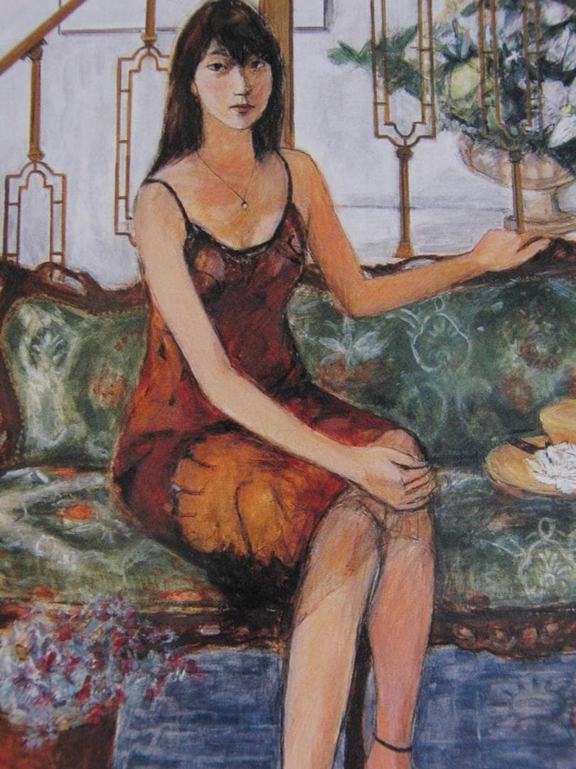 田中実、【好日】、希少な額装用画集より、新品額装付、状態良好