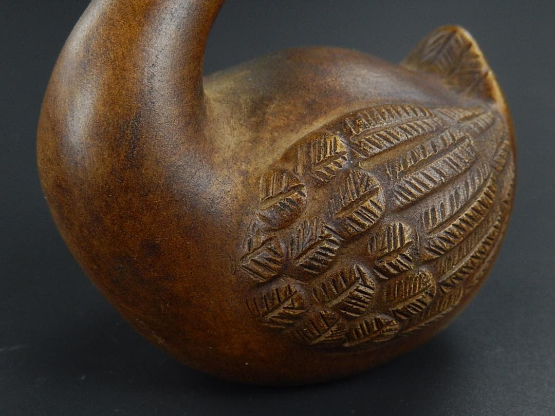 中国古玩 唐物 白泥 阿比留 置物 在印