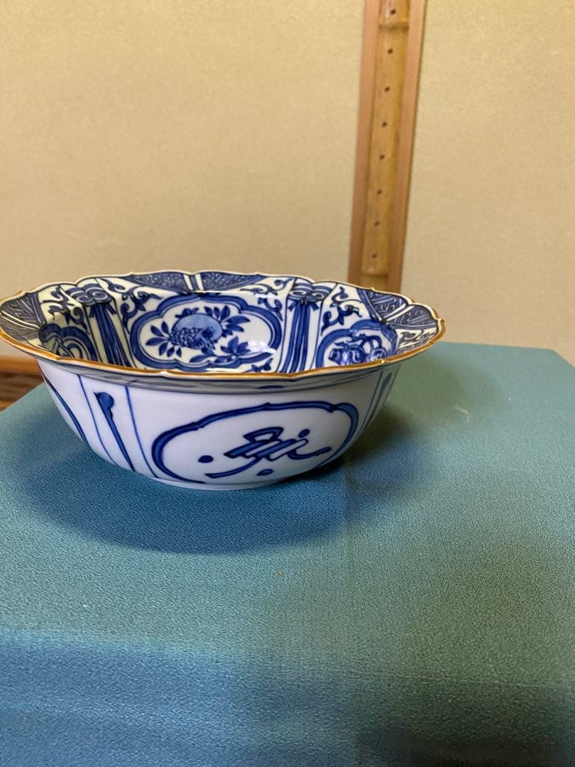 茶道具/染付兜鉢 一対 五山窯 林淡幽 造