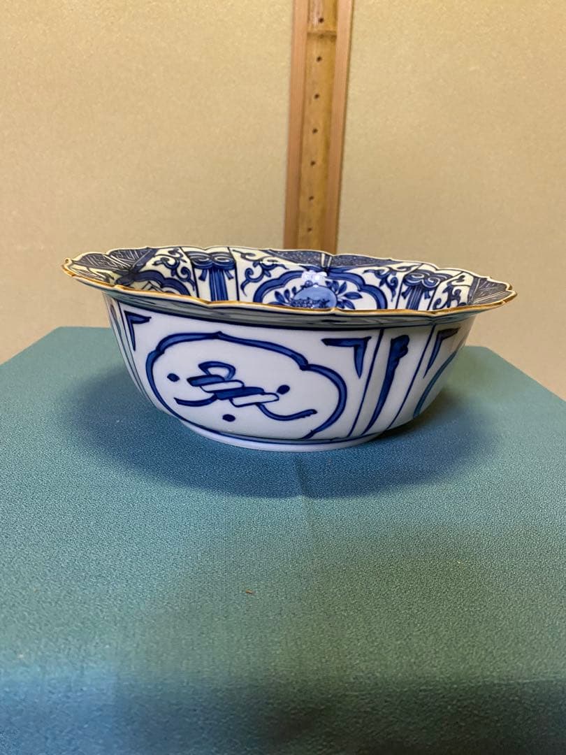 茶道具/染付兜鉢 一対 五山窯 林淡幽 造