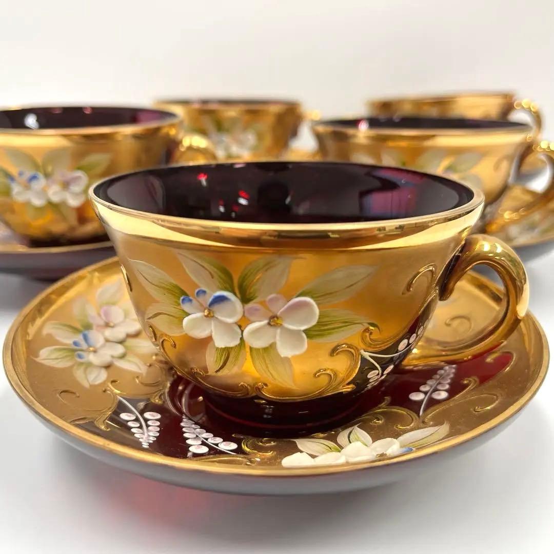 ムラノガラス　ティーカップセット　13点セット