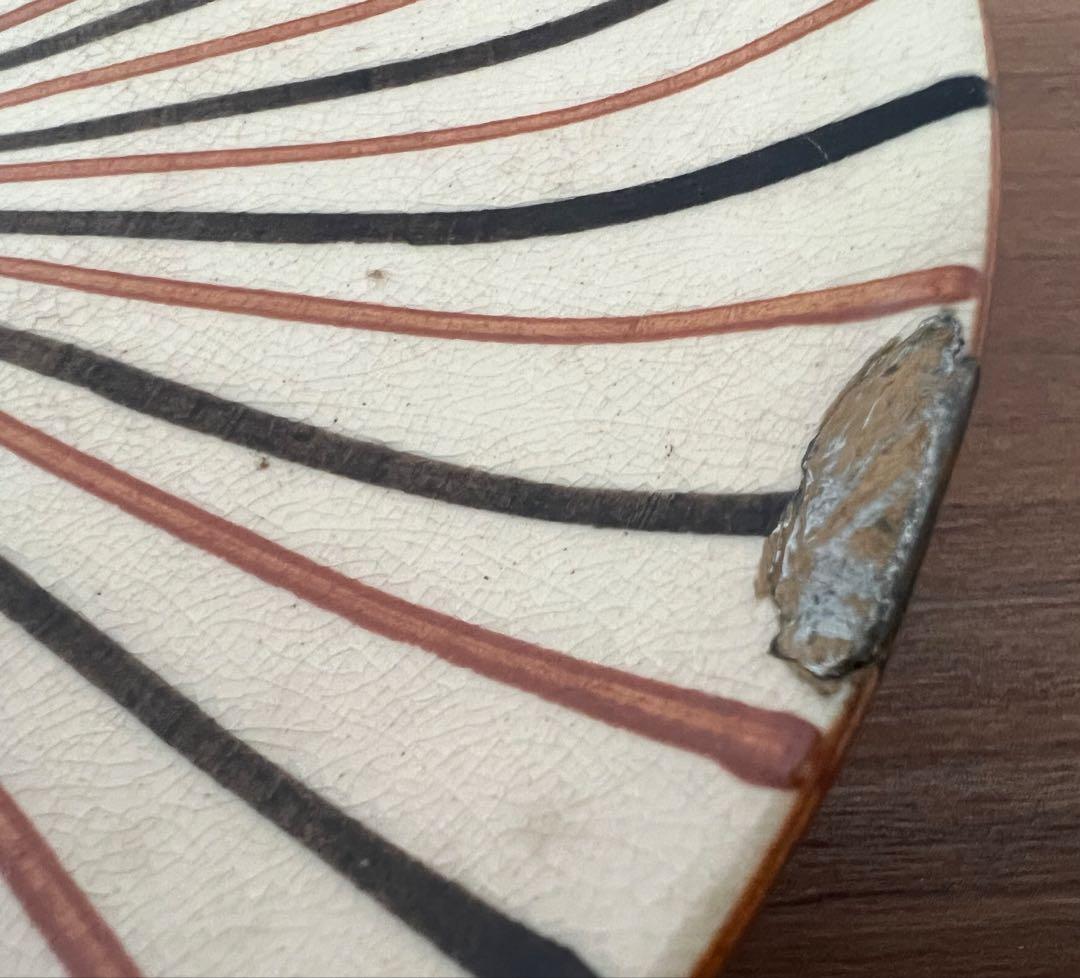 骨董 古瀬戸 麦藁手 6寸皿 箱付き 江戸末期~明治 アンティーク