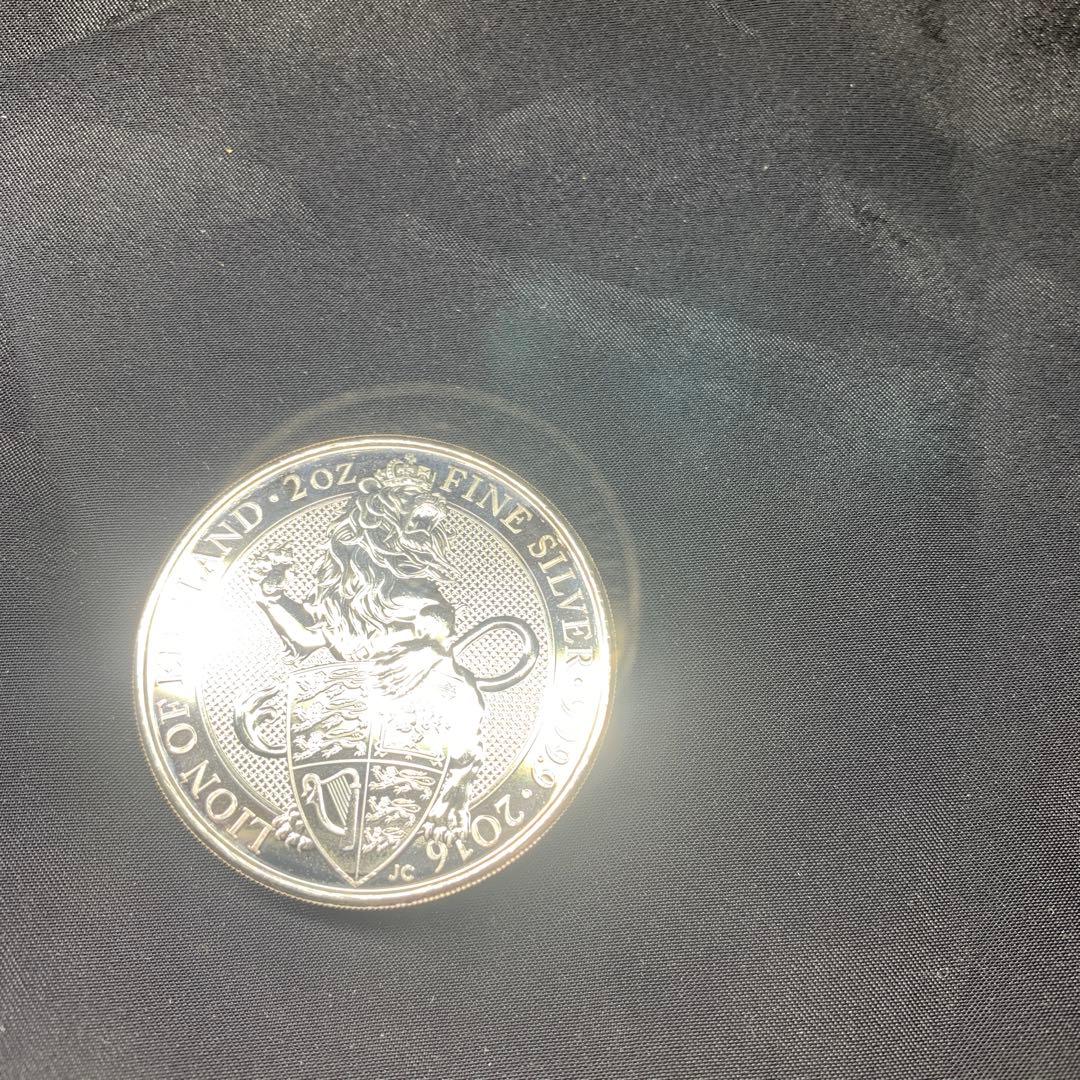 その2 純銀貨　2オンス　クイーンズビースト　2016 ライオン・イングランド