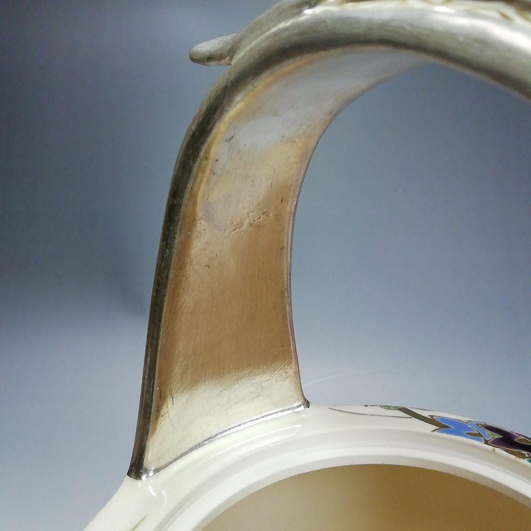 Ｓ３１２　水指　『仁清写　金彩草花紋手付』『手塚充造』　共箱　茶道具