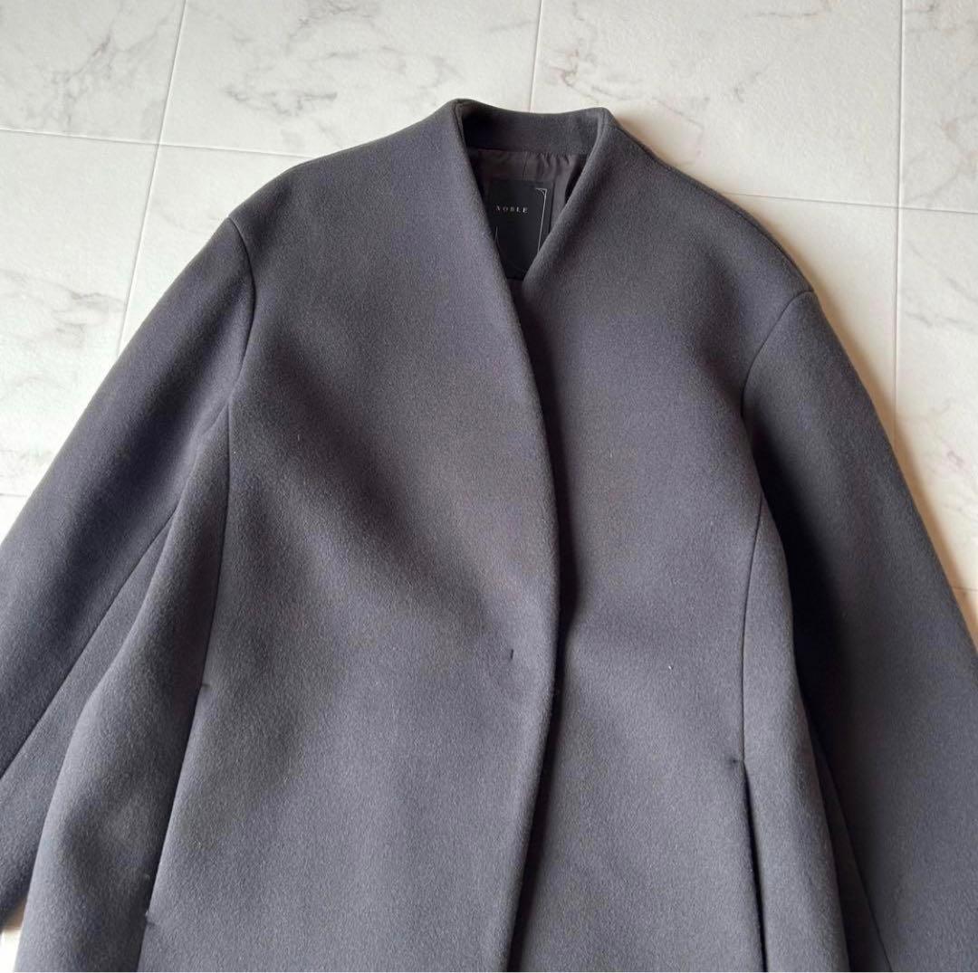 ✨美品✨ノーブル✨ウールカシミヤコート　グレー　38
