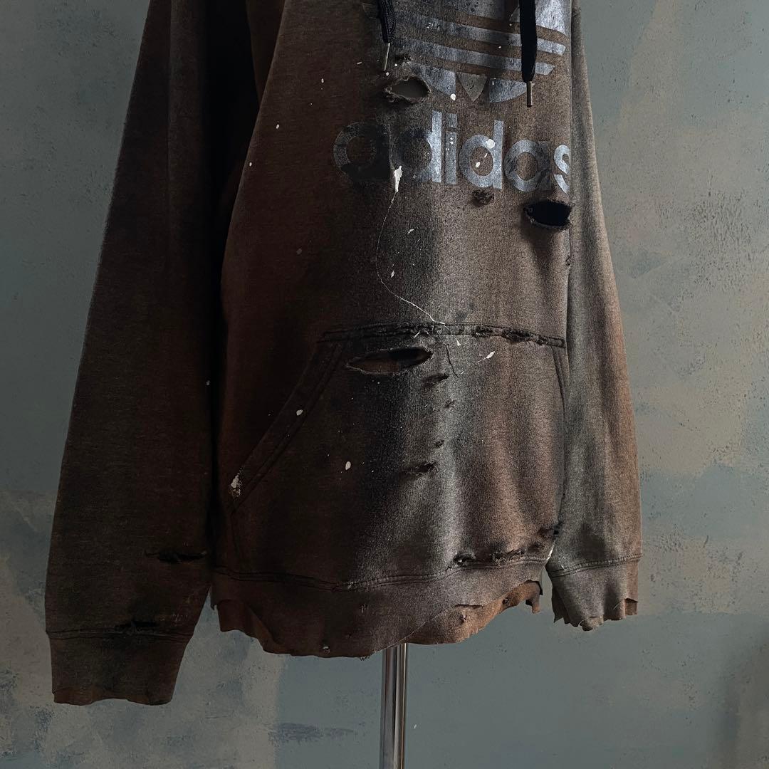 y2k“broken”激フェード“ダーク”2XO“boro hoodie