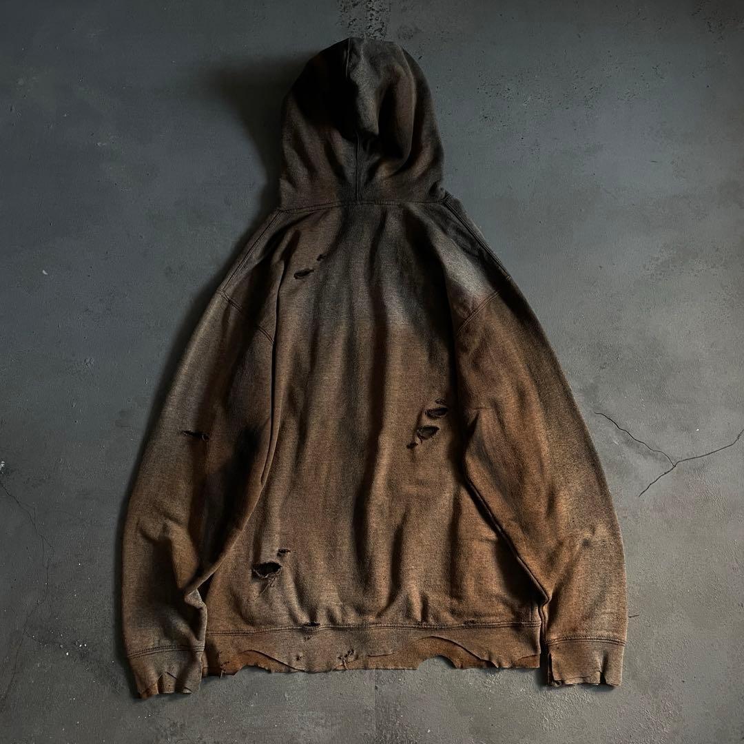 y2k“broken”激フェード“ダーク”2XO“boro hoodie