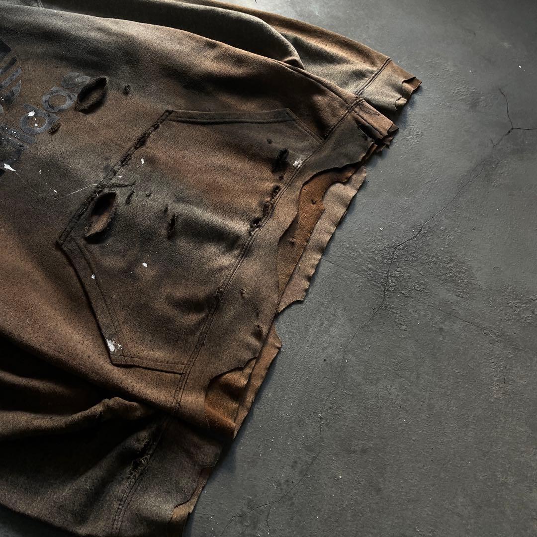 y2k“broken”激フェード“ダーク”2XO“boro hoodie