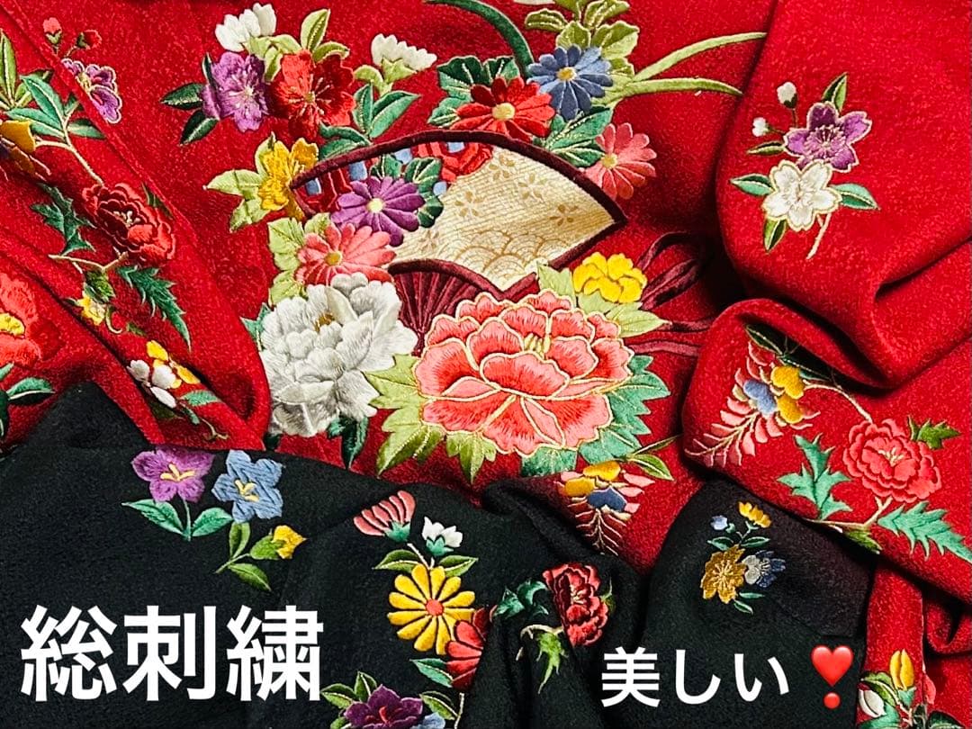 総刺繍貴賓溢れる全て正絹豪華なお振袖　 全て新品または未使用25点完全フルセット