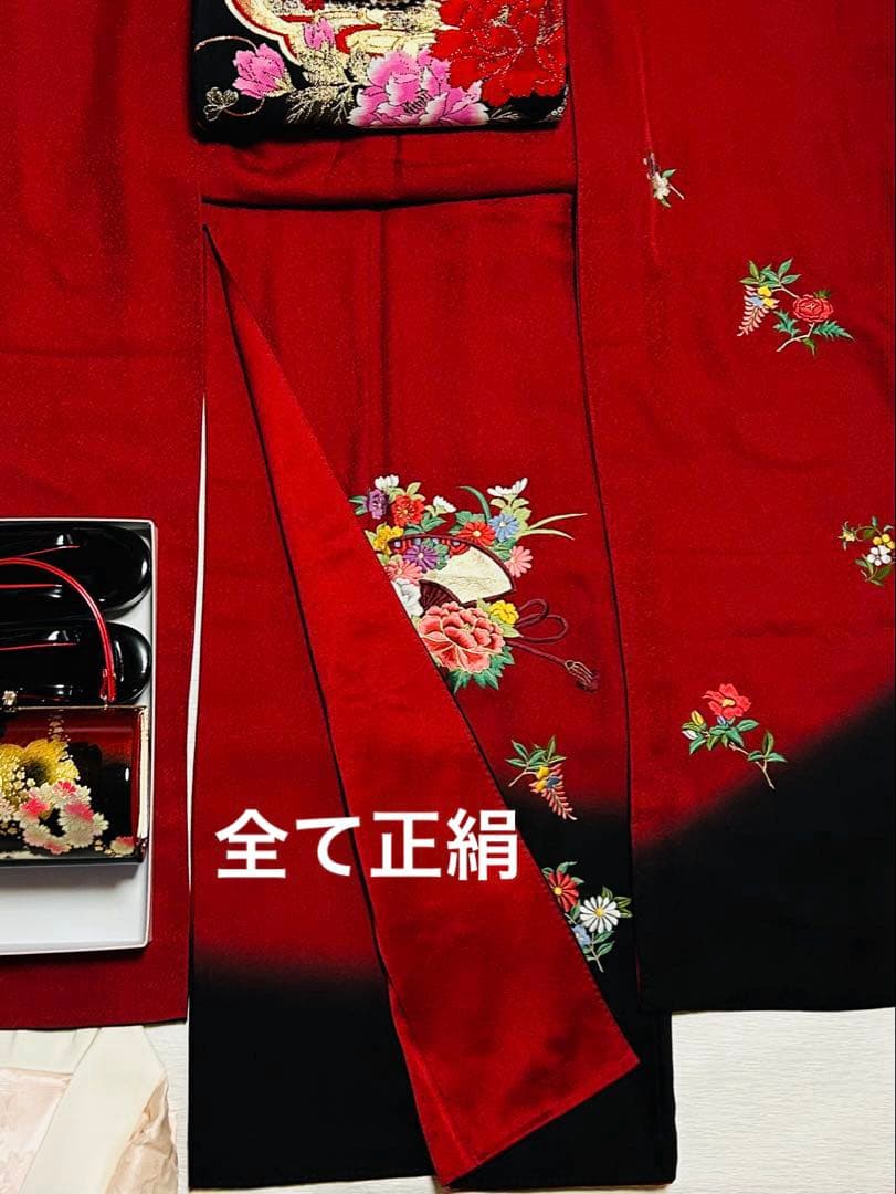 総刺繍貴賓溢れる全て正絹豪華なお振袖　 全て新品または未使用25点完全フルセット