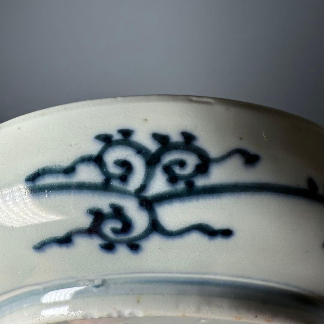 古伊万里　赤絵紅葉鹿文様五寸皿　5枚　金蘭手　丸文　裏鶴唐草文　直径15.4cm