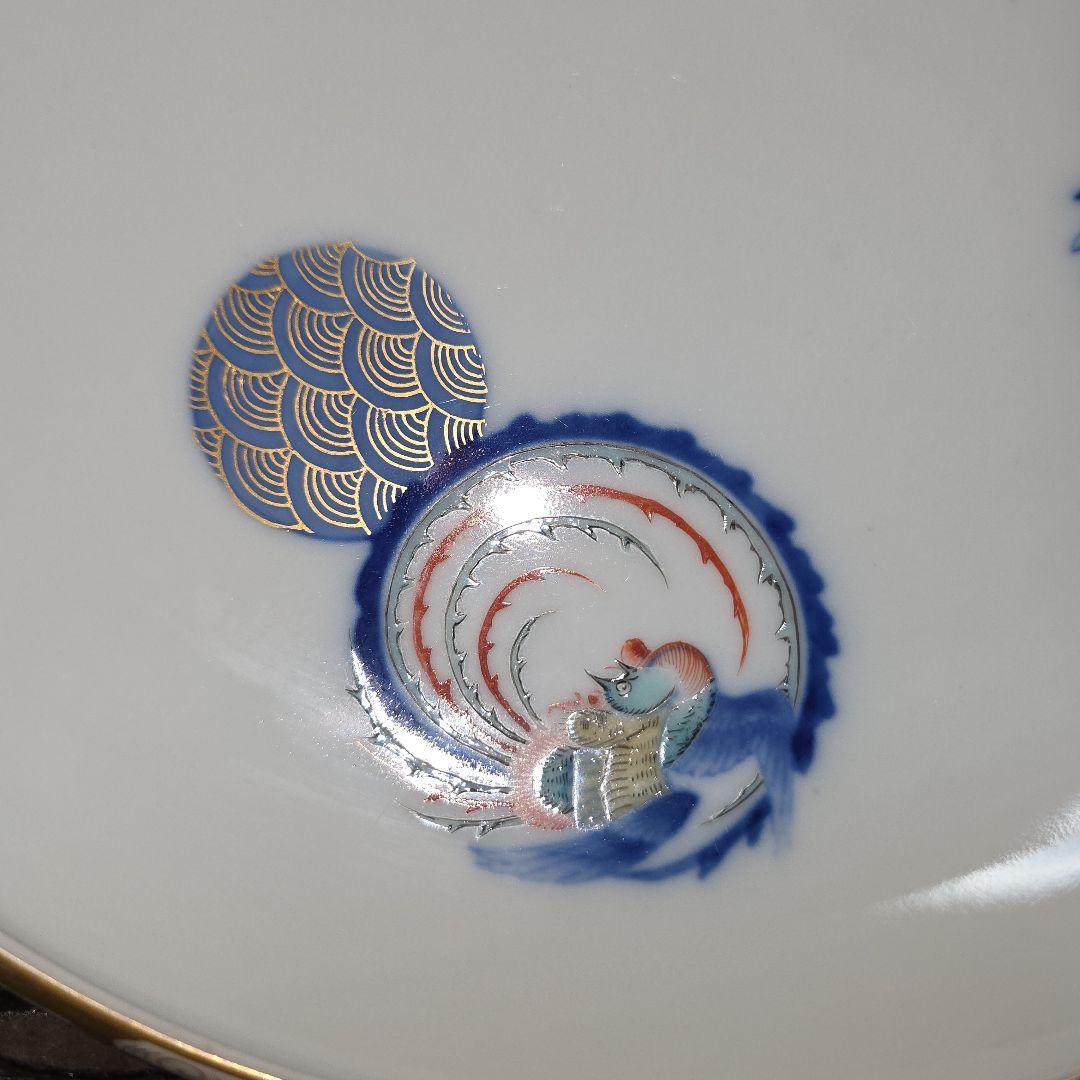 深川製磁　希少　オールド深川　染錦花丸紋　高台鉢　菓子鉢　盛り鉢