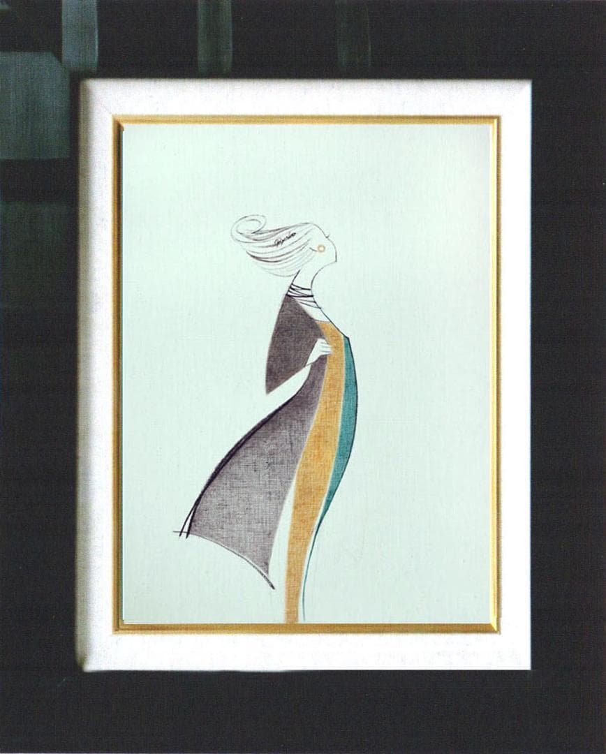 油絵 菅家令子 絵 絵画 インテリア 額付(黒) F4-080814 人物 女性