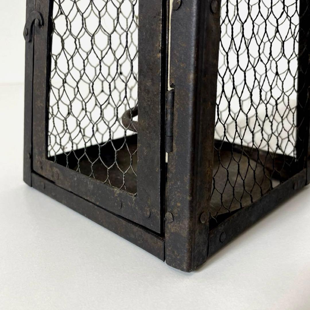 #XG447 時代物・鉄製・吊り燭台・行燈・ランタン・アンティーク・骨董