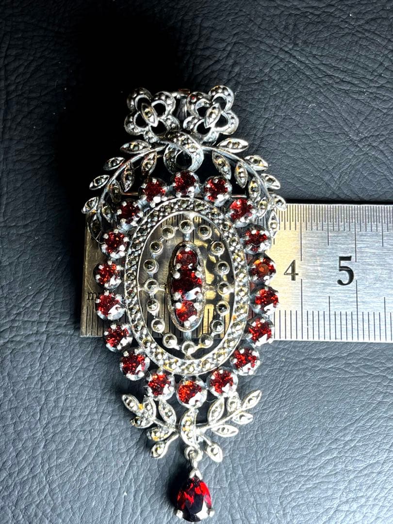 禄山　Roktzan アンティーク ジュエリー ガーネット silver925