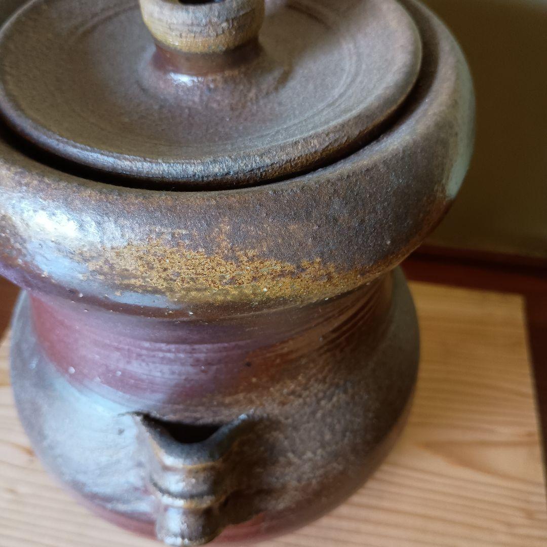 希少 人間国宝 藤原雄 作 備前　耳付水指　共箱　共布　手紙　晩年作