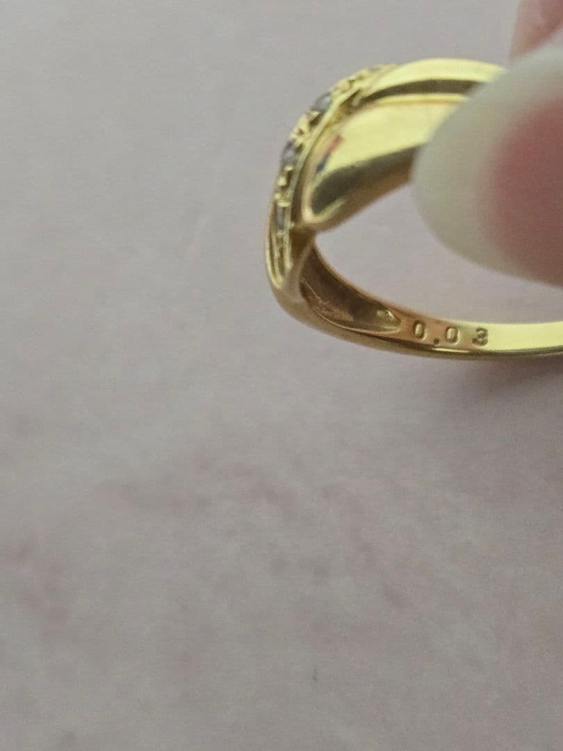 ジュエリーマキ　K18 　天然ダイヤモンドリング　10号