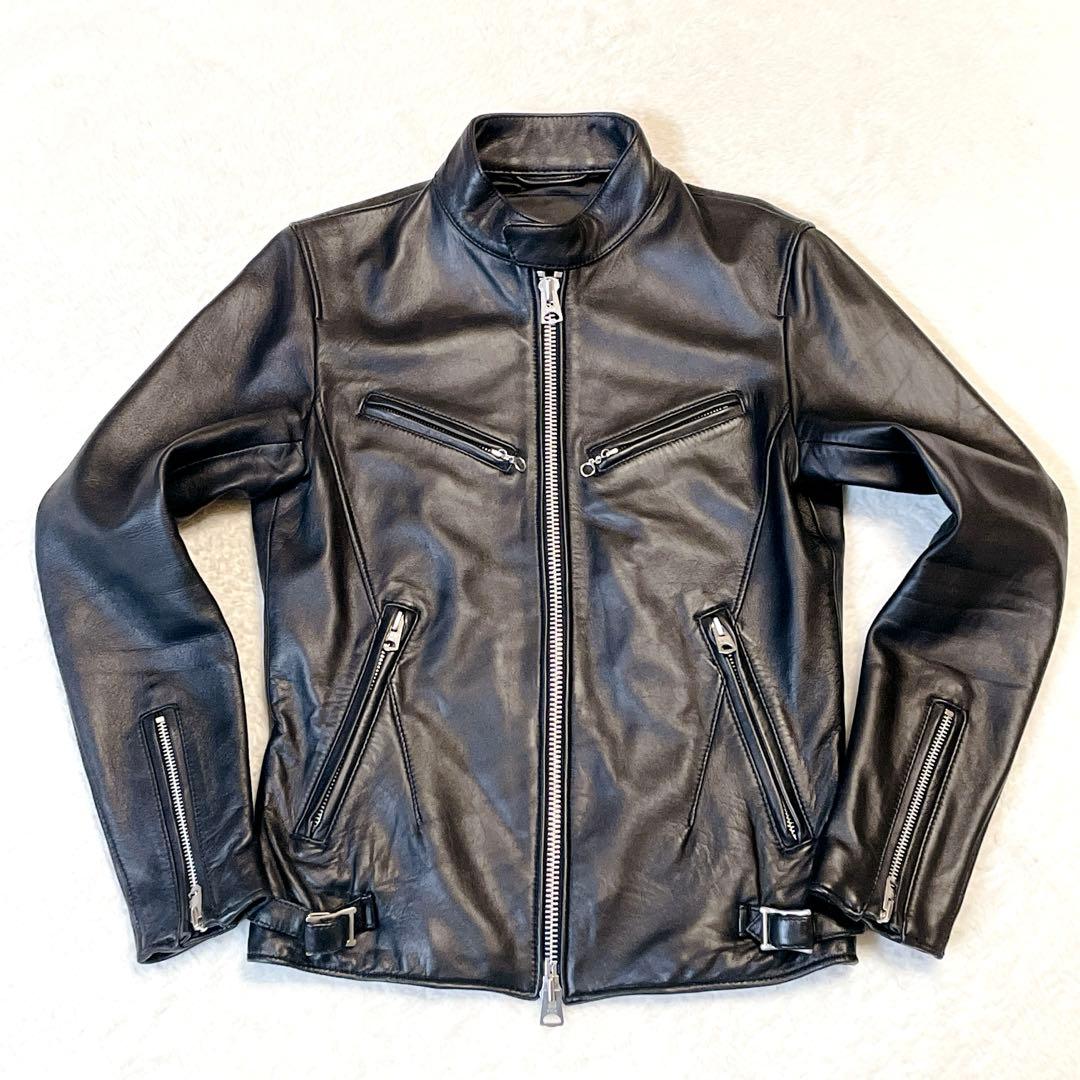 【美品】JACKROSE ジャックローズ 羊革 レザージャケット ライダース S