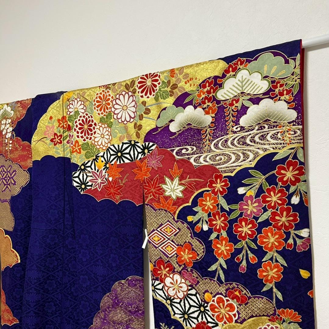 KP1773 振袖 身丈169cm 正絹 着物 成人式 トールサイズ