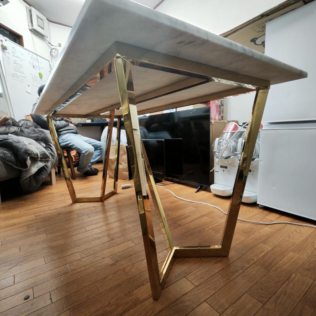 送料込み 本物の大理石天板 ダイニングテーブル 4人～6人掛け